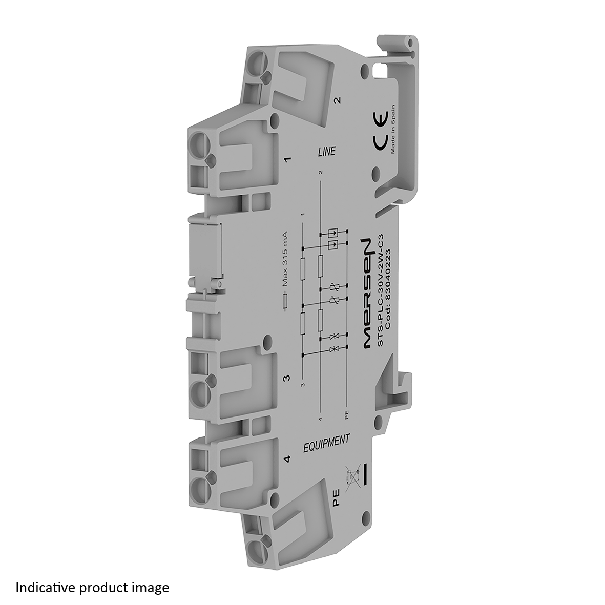 83040220 - SPD for PLC, terminal block format, 5 kA, 30 V and 2 protected wires.